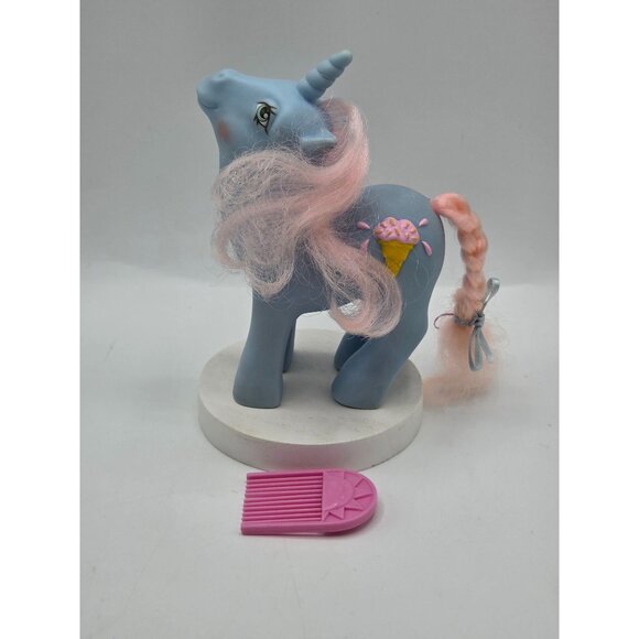 Vtg 1987 G1 MLP Sundae Best Coco Berry Unicorn 3D Ice Cream Cone - Picture 7 of 8